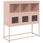 vidaXL Buffet rose 100 5x39x107 cm acier laminé à froid