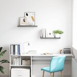 vidaXL Étagères murales flottantes 2 Pièces Gris 60x23 5x3 8 cm MDF
