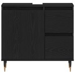 vidaXL Ensemble de meubles de salle de bain 3 pièces en bois d'ingénierie chêne noir