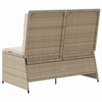 vidaXL Banc de jardin avec coussin Beige Poly rotin