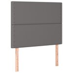 vidaXL Sommier à lattes de lit avec matelas Gris 90x200 cm Similicuir