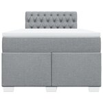 vidaXL Sommier à lattes de lit avec matelas Gris clair 120x200cm Tissu