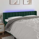 vidaXL Tête de lit à LED Vert foncé 183x16x78/88 cm Velours