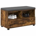 vidaXL Banc d'entrée avec coussin Chêne fumé 80 x 38 x 46 cm