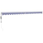 vidaXL Auvent rétractable automatique bleu et blanc 5x3 m