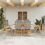 vidaXL Ensemble de salle à manger pour jardin 7 Pièces Gris