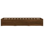 vidaXL Cadre de lit à tiroirs chêne marron 90x190 cm bois d'ingénierie