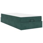 vidaXL Cadre de lit avec matelas Vert foncé 100 x 200 cm Velours