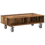 vidaXL Table d'appoint avec roues Bois ancien 90 x 50 x 30 cm
