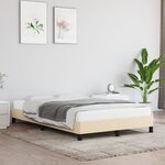 vidaXL Cadre de lit Crème 120 x 200 cm Tissu