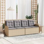 vidaXL Banc de jardin avec coussin Beige et gris polyrotin