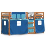 vidaXL Lit superposé sans matelas bleu 75x190 cm bois de pin massif