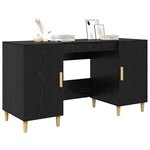 vidaXL Bureau avec porte Chêne noir 140 x 50 x 75 cm Bois d'ingénierie