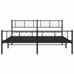 vidaXL Cadre de lit métal sans matelas avec pied de lit noir 193x203cm