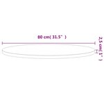 vidaXL Dessus de table Ø80x2 5 cm rond bois massif de hêtre