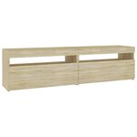 vidaXL Meubles TV 2 Pièces avec lumières LED Chêne sonoma 75x35x40 cm