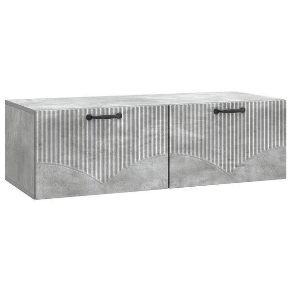 vidaXL Meuble TV mural Gris béton 98 x 41 x 30 cm Bois d'ingénierie