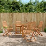 vidaXL Ensemble à manger d'extérieur pliable 5Pièces Bois d'acacia solide