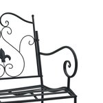 vidaXL Banc extérieur Noir Métal Standard Robuste Banc d'extérieur