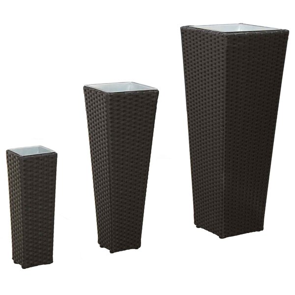 vidaXL Ensemble d'extérieur 3 pc Noir 30 x 30 x 80 cm Métал