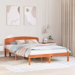 vidaXL Cadre de lit Marron 140 x 200 cm Bois de pin massif