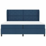 vidaXL Lit à ressorts avec matelas Bleu 200 x 200 cm tissu