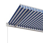 vidaXL Auvent rétractable automatique 400x350 cm Bleu et blanc