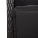 vidaXL Ensemble à manger de jardin coussins 5Pièces Noir Résine tressée