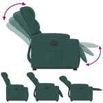 vidaXL Fauteuil inclinable vert foncé tissu
