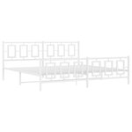 vidaXL Cadre de lit métal sans matelas et pied de lit blanc 193x203 cm