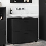 vidaXL Cabinet de salle de bain avec tiroir Noir 76 5 x 35 x 64 cm