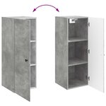 vidaXL Armoire Murale 33 x 34 5 x 90 cm Bois d'ingénierie Gris béton