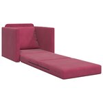 vidaXL Sofa Lit 2-en-1 Rouge Vin 74x77x81 cm Velours