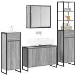 vidaXL Ensemble de mobilier de salle de bain avec tiroir Gris Sonoma