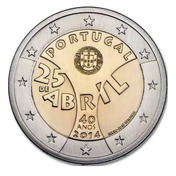 2 euros commémorative Portugal 2014 - Révolution des illets.