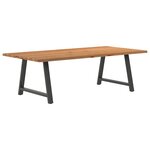 vidaXL Table à manger et bord naturel bois massif chêne rectangulaire