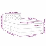 vidaXL Lit à ressort LED avec matelas Noir 120 x 200 cm tissu