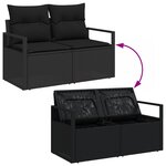vidaXL Ensemble de Canapé de Jardin 6 Pièces avec Coussins Rattan Poly Noir