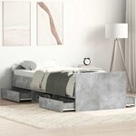 vidaXL Cadre de lit sans matelas gris béton 90x200 cm