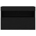 Buffets TV vidaXL avec lumières LED 2 Pièces Chêne Noir 60x30x40 cm