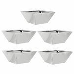 vidaXL Set de 5 jardinières en bol 35x35x15 cm en acier galvanisé