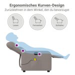 vidaXL Fauteuil de massage inclinable électrique Taupe Tissu