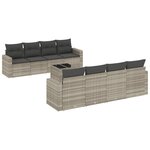 vidaXL Salon de jardin 9 Pièces avec coussins gris clair résine tressée
