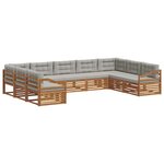 vidaXL Ensemble de canapés d'extérieur 9 pc Gris Naturel et Clair
