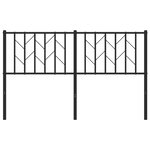 vidaXL Tête de lit métal noir 140 cm