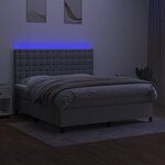 vidaXL Sommier à lattes de lit et matelas et LED Gris clair 180x200 cm
