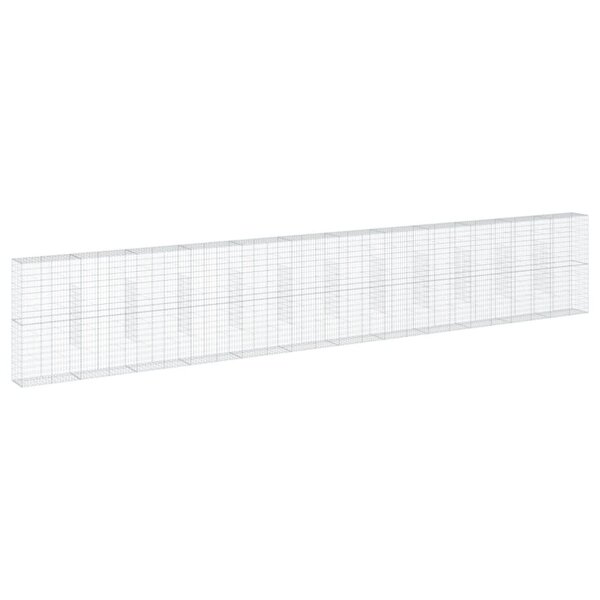 vidaXL Panier gabion avec couvercle 1200x50x200 cm fer galvanisé