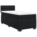 vidaXL Sommier à lattes de lit et matelas Noir 80x200 cm Velours