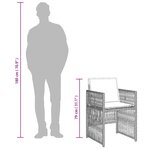 vidaXL Ensemble à manger de jardin 11Pièces avec coussins gris poly rotin