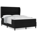 Lit Box Spring vidaXL avec Matelas en Noir  160x200 cm en Tissu